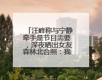 汪峰称与宁静牵手是节目需要，深夜晒出女友森林北合照：我俩好着呢！