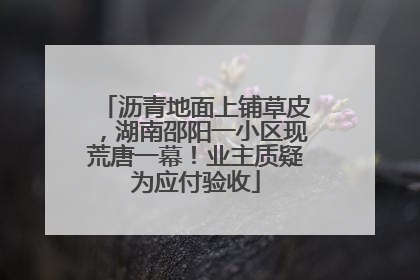 沥青地面上铺草皮，湖南邵阳一小区现荒唐一幕！业主质疑为应付验收
