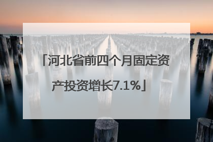 河北省前四个月固定资产投资增长7.1%