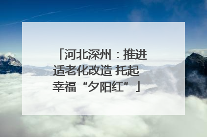 河北深州：推进适老化改造 托起幸福“夕阳红”