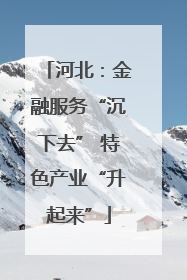 河北：金融服务“沉下去” 特色产业“升起来”