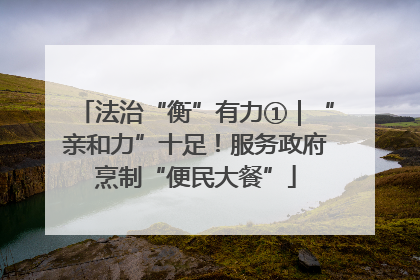 法治“衡”有力①｜“亲和力”十足！服务政府烹制“便民大餐”