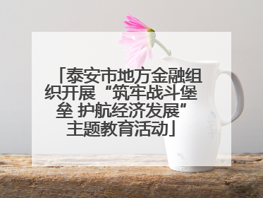 泰安市地方金融组织开展“筑牢战斗堡垒 护航经济发展”主题教育活动
