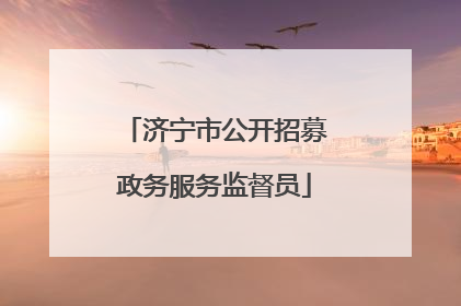 济宁市公开招募政务服务监督员
