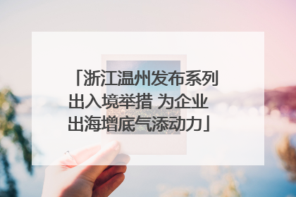 浙江温州发布系列出入境举措 为企业出海增底气添动力