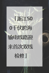 浙江500千伏跨海输电线路迎来首次双线检修