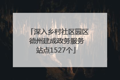 深入乡村社区园区 德州建成政务服务站点1527个