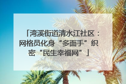 湾溪街道清水江社区：网格员化身“多面手”织密“民生幸福网”