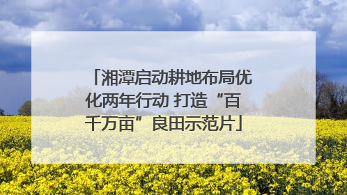 湘潭启动耕地布局优化两年行动 打造“百千万亩”良田示范片