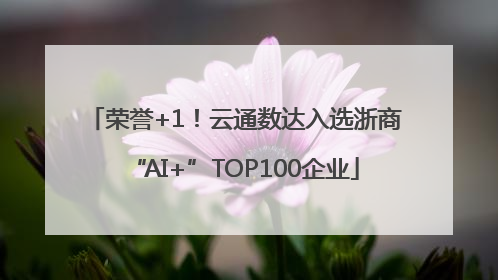 荣誉+1！云通数达入选浙商“AI+”TOP100企业