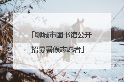 聊城市图书馆公开招募暑假志愿者