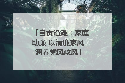 自贡沿滩：家庭助廉 以清廉家风涵养党风政风
