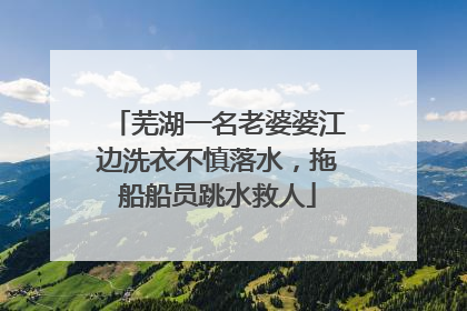 芜湖一名老婆婆江边洗衣不慎落水，拖船船员跳水救人