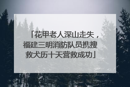 花甲老人深山走失，福建三明消防队员携搜救犬历十天营救成功