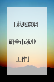 范兆森调研全市就业工作