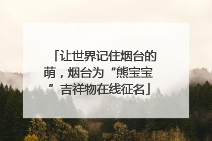 让世界记住烟台的萌，烟台为“熊宝宝”吉祥物在线征名