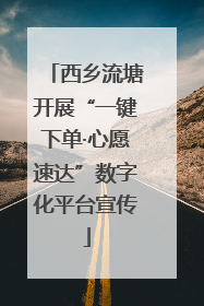 西乡流塘开展“一键下单·心愿速达”数字化平台宣传