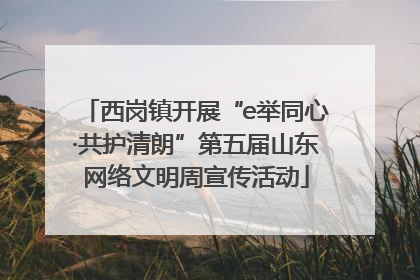 西岗镇开展“e举同心·共护清朗”第五届山东网络文明周宣传活动