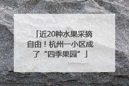 近20种水果采摘自由！杭州一小区成了“四季果园”