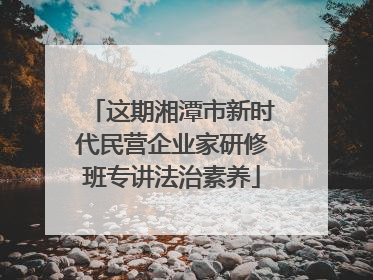 这期湘潭市新时代民营企业家研修班专讲法治素养