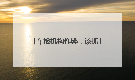 车检机构作弊，该抓