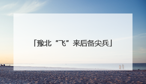豫北“飞”来后备尖兵