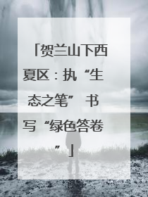 贺兰山下西夏区：执“生态之笔” 书写“绿色答卷”