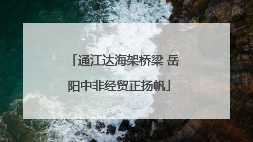 通江达海架桥梁 岳阳中非经贸正扬帆