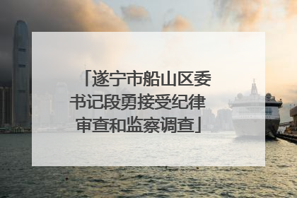 遂宁市船山区委书记段勇接受纪律审查和监察调查