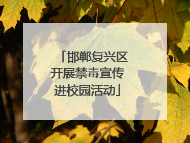 邯郸复兴区开展禁毒宣传进校园活动