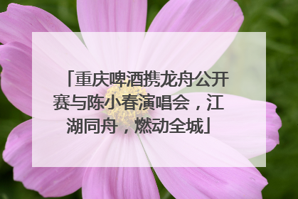 重庆啤酒携龙舟公开赛与陈小春演唱会，江湖同舟，燃动全城