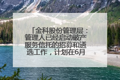 金科股份管理层：管理人已经启动破产服务信托的招募和遴选工作，计划在6月初召开评审会