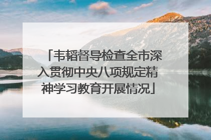 韦韬督导检查全市深入贯彻中央八项规定精神学习教育开展情况