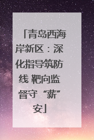 青岛西海岸新区：深化指导筑防线 靶向监督守“薪”安