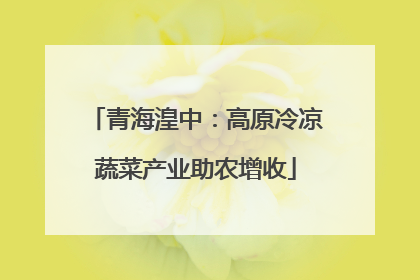 青海湟中：高原冷凉蔬菜产业助农增收