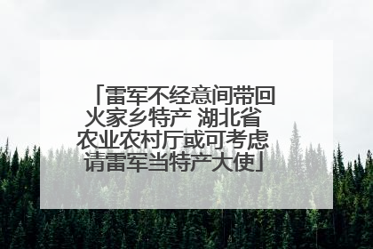 雷军不经意间带回火家乡特产 湖北省农业农村厅或可考虑请雷军当特产大使