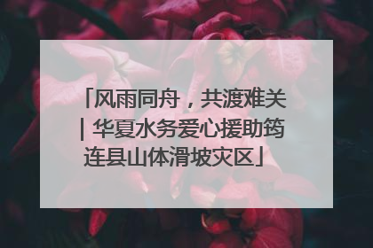 风雨同舟，共渡难关｜华夏水务爱心援助筠连县山体滑坡灾区