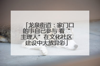 龙泉街道：家门口的事自己参与 看“主理人”在文化社区建设中大放异彩