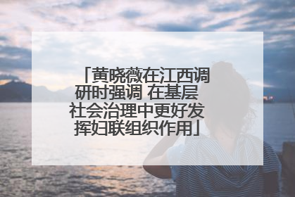 黄晓薇在江西调研时强调 在基层社会治理中更好发挥妇联组织作用