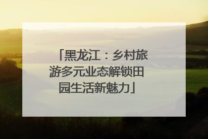 黑龙江：乡村旅游多元业态解锁田园生活新魅力