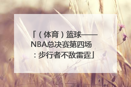 （体育）篮球——NBA总决赛第四场：步行者不敌雷霆