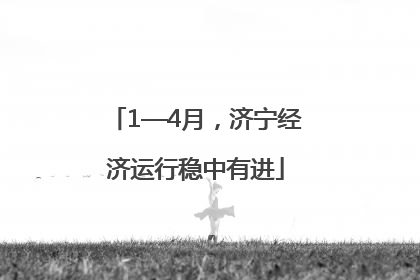 1—4月，济宁经济运行稳中有进