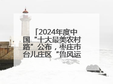 2024年度中国“十大最美农村路”公布，枣庄市台儿庄区“鲁风运河”古城文化廊道上榜！