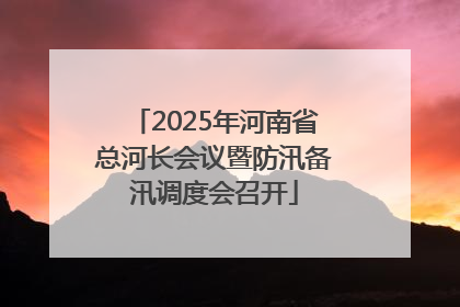 2025年河南省总河长会议暨防汛备汛调度会召开